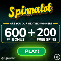 Spinnalot casino - €/$ 600 Bonus + 200 Freespins!