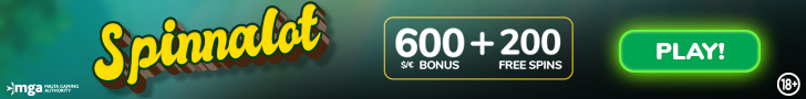 Get a €/$600 Welcome Bonus Package + 200 Free Spins at Spinnalot Casino